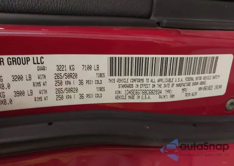 2011 Dodge Durango R/T из США, поврежденный, VIN 1D4SE6GT6BC682934